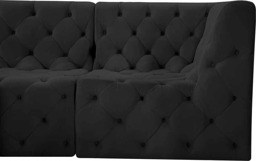 Tuft Black Velvet Modular 128" Sofa - 680Black-S128 - Vega Furniture