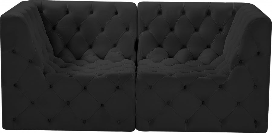 Tuft Black Velvet Modular 70" Sofa - 680Black-S70 - Vega Furniture