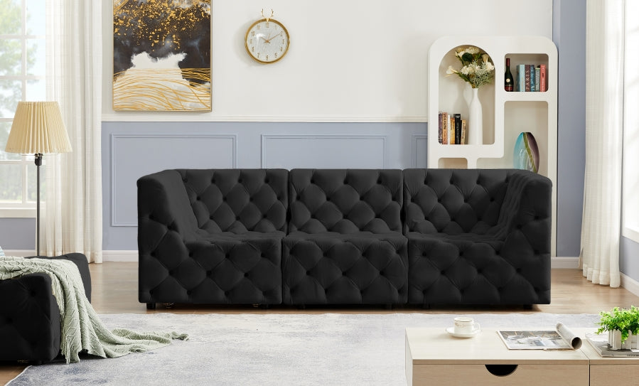 Tuft Black Velvet Modular 99" Sofa - 680Black-S99 - Vega Furniture