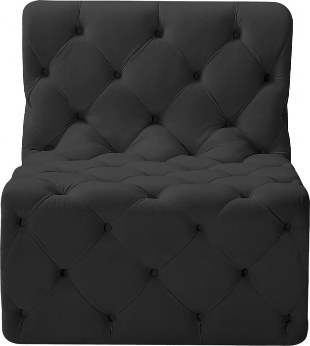 Tuft Black Velvet Modular Armless Chair - 680Black-Armless - Vega Furniture