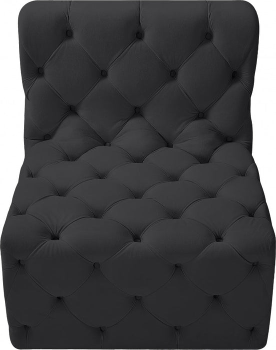 Tuft Black Velvet Modular Armless Chair - 680Black-Armless - Vega Furniture