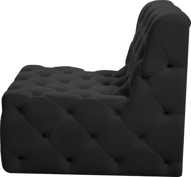 Tuft Black Velvet Modular Armless Chair - 680Black-Armless - Vega Furniture