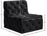 Tuft Black Velvet Modular Armless Chair - 680Black-Armless - Vega Furniture