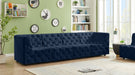 Tuft Blue Velvet Modular 128" Sofa - 680Navy-S128 - Vega Furniture