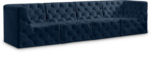 Tuft Blue Velvet Modular 128" Sofa - 680Navy-S128 - Vega Furniture