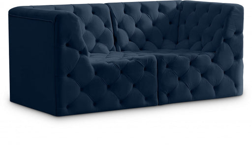 Tuft Blue Velvet Modular 70" Sofa - 680Navy-S70 - Vega Furniture