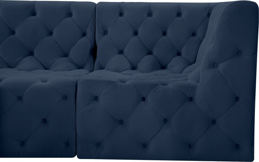 Tuft Blue Velvet Modular 70" Sofa - 680Navy-S70 - Vega Furniture