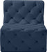 Tuft Blue Velvet Modular Armless Chair - 680Navy-Armless - Vega Furniture