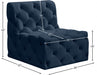 Tuft Blue Velvet Modular Armless Chair - 680Navy-Armless - Vega Furniture