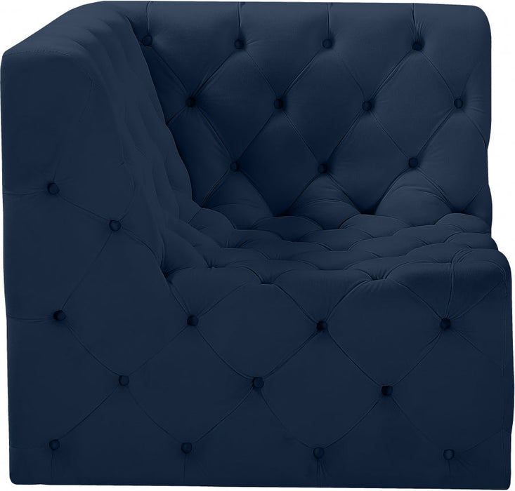 Tuft Blue Velvet Modular Corner Chair - 680Navy-Corner - Vega Furniture