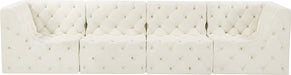 Tuft Cream Velvet Modular 128" Sofa - 680Cream-S128 - Vega Furniture