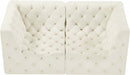 Tuft Cream Velvet Modular 70" Sofa - 680Cream-S70 - Vega Furniture