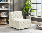 Tuft Cream Velvet Modular Armless Chair - 680Cream-Armless - Vega Furniture