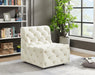 Tuft Cream Velvet Modular Armless Chair - 680Cream-Armless - Vega Furniture