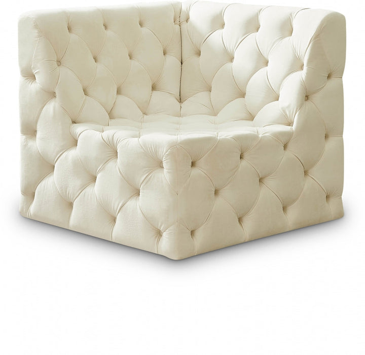 Tuft Cream Velvet Modular Corner Chair - 680Cream-Corner - Vega Furniture