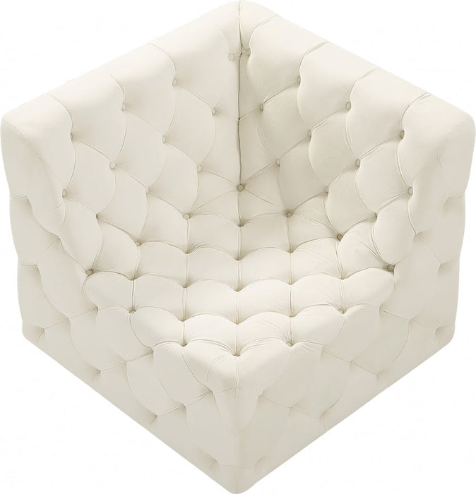 Tuft Cream Velvet Modular Corner Chair - 680Cream-Corner - Vega Furniture