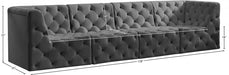 Tuft Grey Velvet Modular 128" Sofa - 680Grey-S128 - Vega Furniture