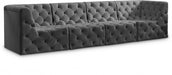 Tuft Grey Velvet Modular 128" Sofa - 680Grey-S128 - Vega Furniture