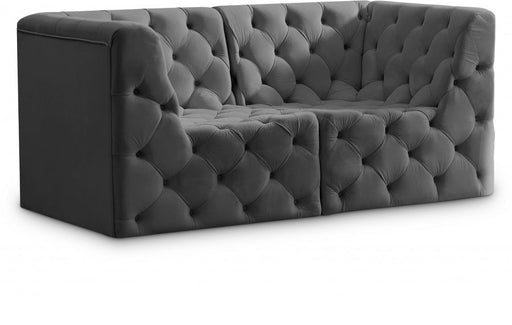 Tuft Grey Velvet Modular 70" Sofa - 680Grey-S70 - Vega Furniture