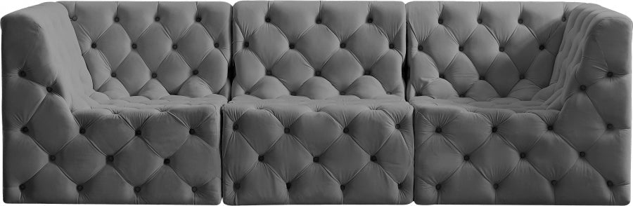 Tuft Grey Velvet Modular 99" Sofa - 680Grey-S99 - Vega Furniture