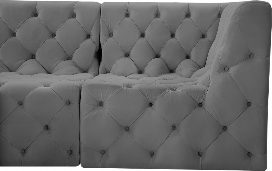 Tuft Grey Velvet Modular 99" Sofa - 680Grey-S99 - Vega Furniture