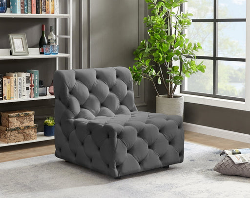 Tuft Grey Velvet Modular Armless Chair - 680Grey-Armless - Vega Furniture