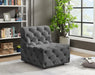 Tuft Grey Velvet Modular Armless Chair - 680Grey-Armless - Vega Furniture