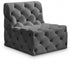 Tuft Grey Velvet Modular Armless Chair - 680Grey-Armless - Vega Furniture