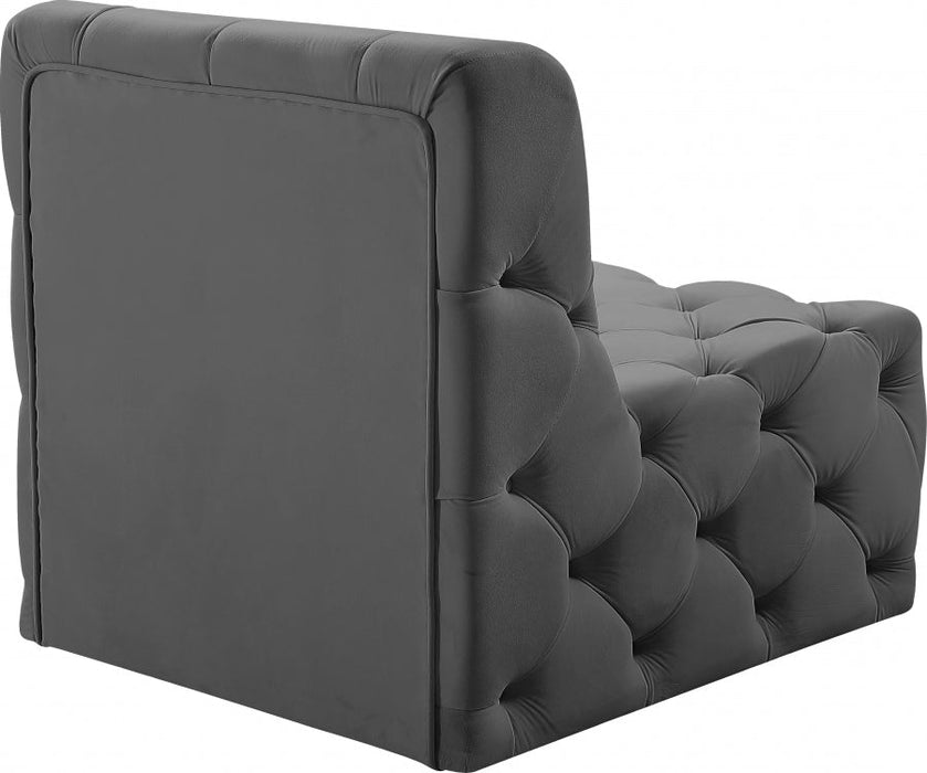 Tuft Grey Velvet Modular Armless Chair - 680Grey-Armless - Vega Furniture