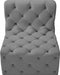 Tuft Grey Velvet Modular Armless Chair - 680Grey-Armless - Vega Furniture