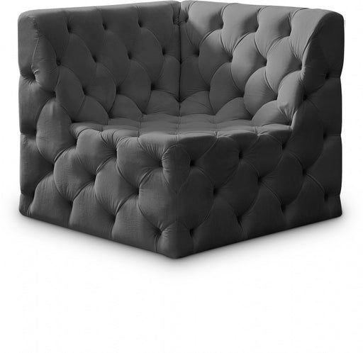 Tuft Grey Velvet Modular Corner Chair - 680Grey-Corner - Vega Furniture