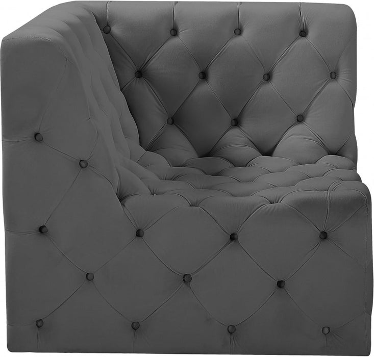 Tuft Grey Velvet Modular Corner Chair - 680Grey-Corner - Vega Furniture