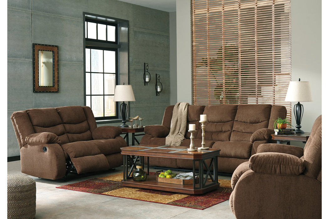 Tulen Chocolate Reclining Sofa - 9860588 - Vega Furniture