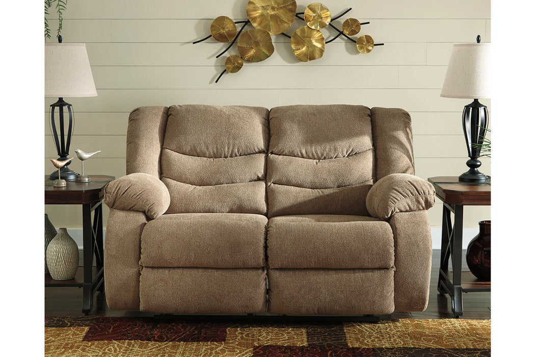 Tulen Mocha Reclining Loveseat - 9860486 - Vega Furniture