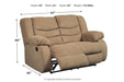 Tulen Mocha Reclining Loveseat - 9860486 - Vega Furniture