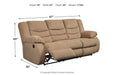 Tulen Mocha Reclining Sofa - 9860488 - Vega Furniture