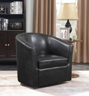 Turner Dark Brown Upholstery Sloped Arm Accent Swivel Chair - 902098 - Vega Furniture