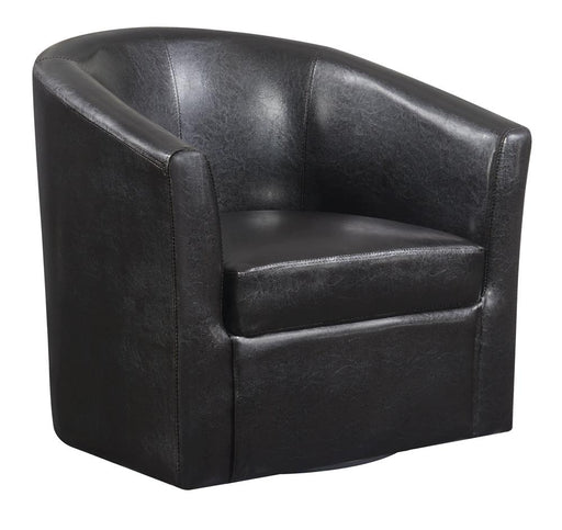 Turner Dark Brown Upholstery Sloped Arm Accent Swivel Chair - 902098 - Vega Furniture