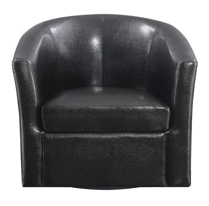 Turner Dark Brown Upholstery Sloped Arm Accent Swivel Chair - 902098 - Vega Furniture