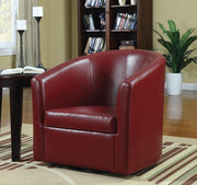 Turner Red Upholstery Sloped Arm Accent Swivel Chair - 902099 - Vega Furniture
