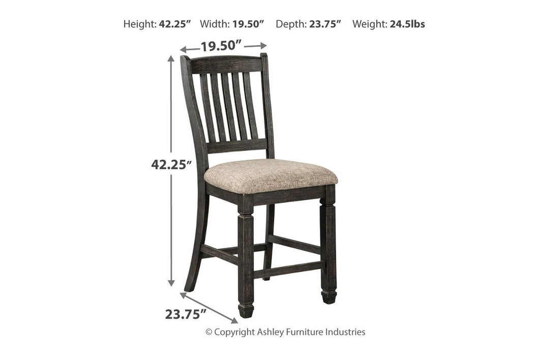 Tyler Creek Black/Grayish Brown Counter Height Barstool, Set of 2 - D736-124 - Vega Furniture
