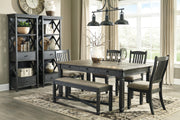 Tyler Creek Black/Grayish Brown Rectangular Dining Set - SET | D736-25 | D736-01(2) - Vega Furniture