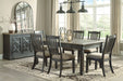 Tyler Creek Black/Grayish Brown Rectangular Dining Set - SET | D736-25 | D736-01(2) - Vega Furniture