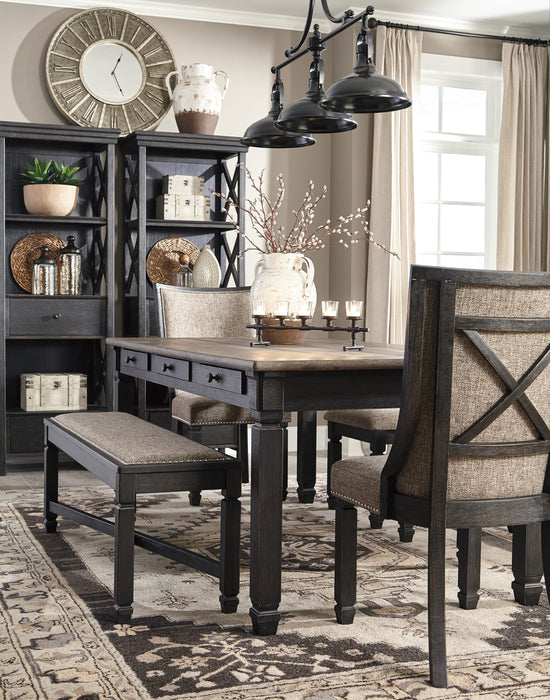 Tyler Creek Black/Grayish Brown Rectangular Dining Set - SET | D736-25 | D736-01(2) - Vega Furniture