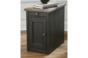 Tyler Creek Grayish Brown/Black Chairside End Table with USB Ports & Outlets - T736-7 - Vega Furniture