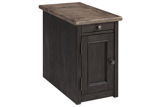 Tyler Creek Grayish Brown/Black Chairside End Table with USB Ports & Outlets - T736-7 - Vega Furniture