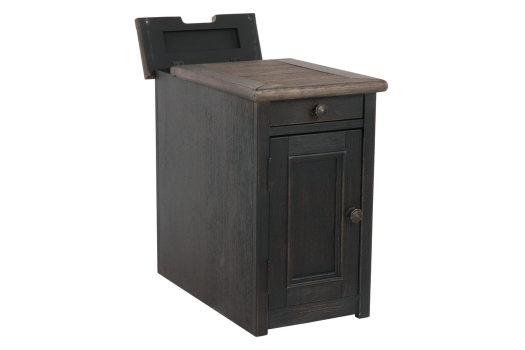 Tyler Creek Grayish Brown/Black Chairside End Table with USB Ports & Outlets - T736-7 - Vega Furniture