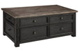 Tyler Creek Grayish Brown/Black Coffee Table with Lift Top - T736-20 - Vega Furniture