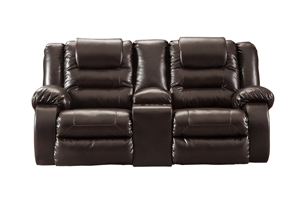 Vacherie Chocolate Reclining Loveseat with Console - 7930794 - Vega Furniture