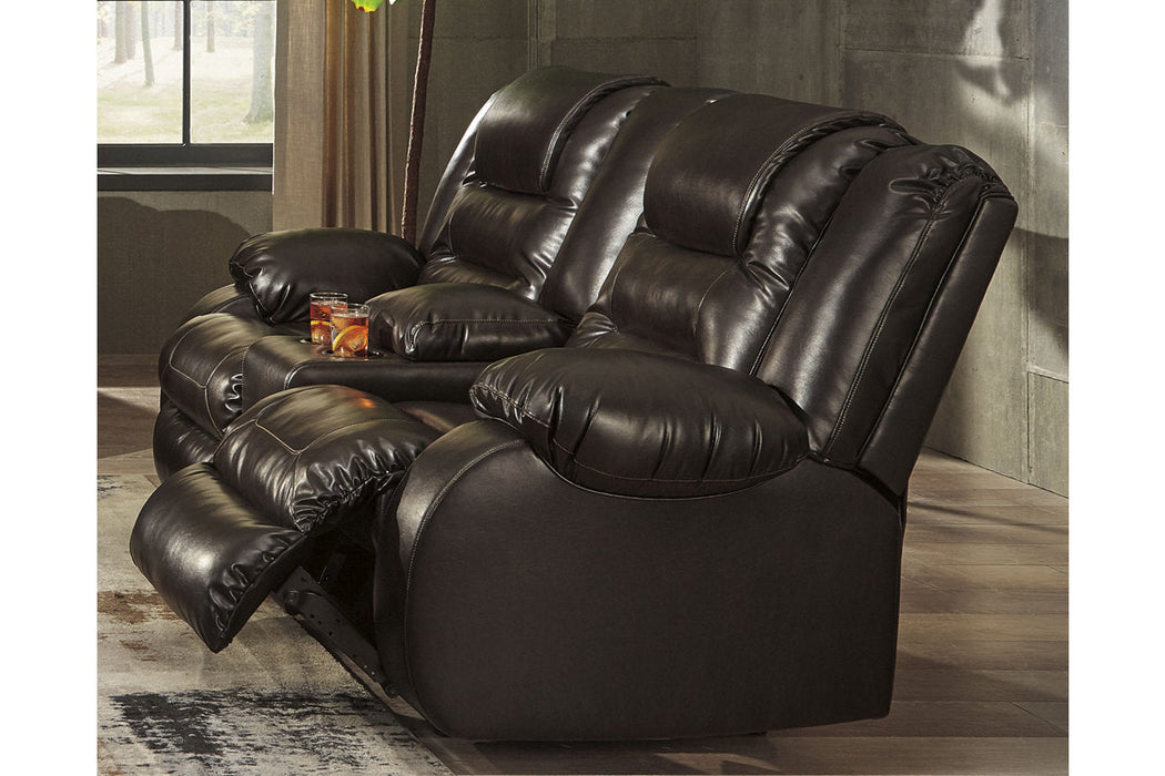 Vacherie Chocolate Reclining Loveseat with Console - 7930794 - Vega Furniture